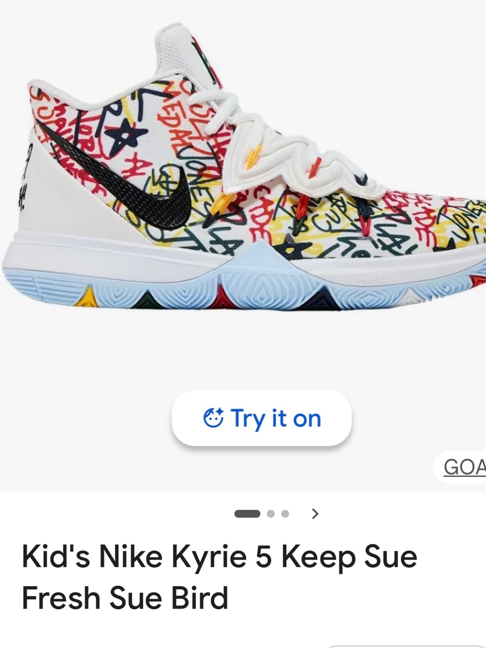 Kids White Nike keep sue fresh  Multicolor Graffiti Basketball Shoes